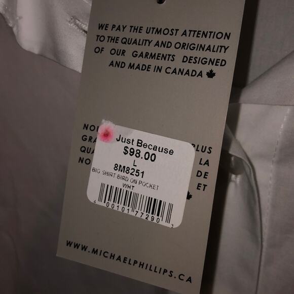 Zoe by Michael Phillips Whimsical Playful Fun White Button Birdcage Top - Picture 9 of 10